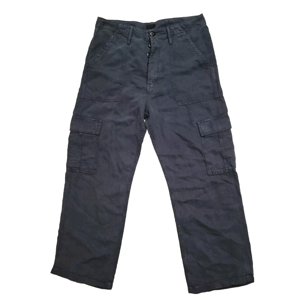Mother The Private Cargo Sneak Pocket‎ Barrel Leg Jeans Black Sz 32